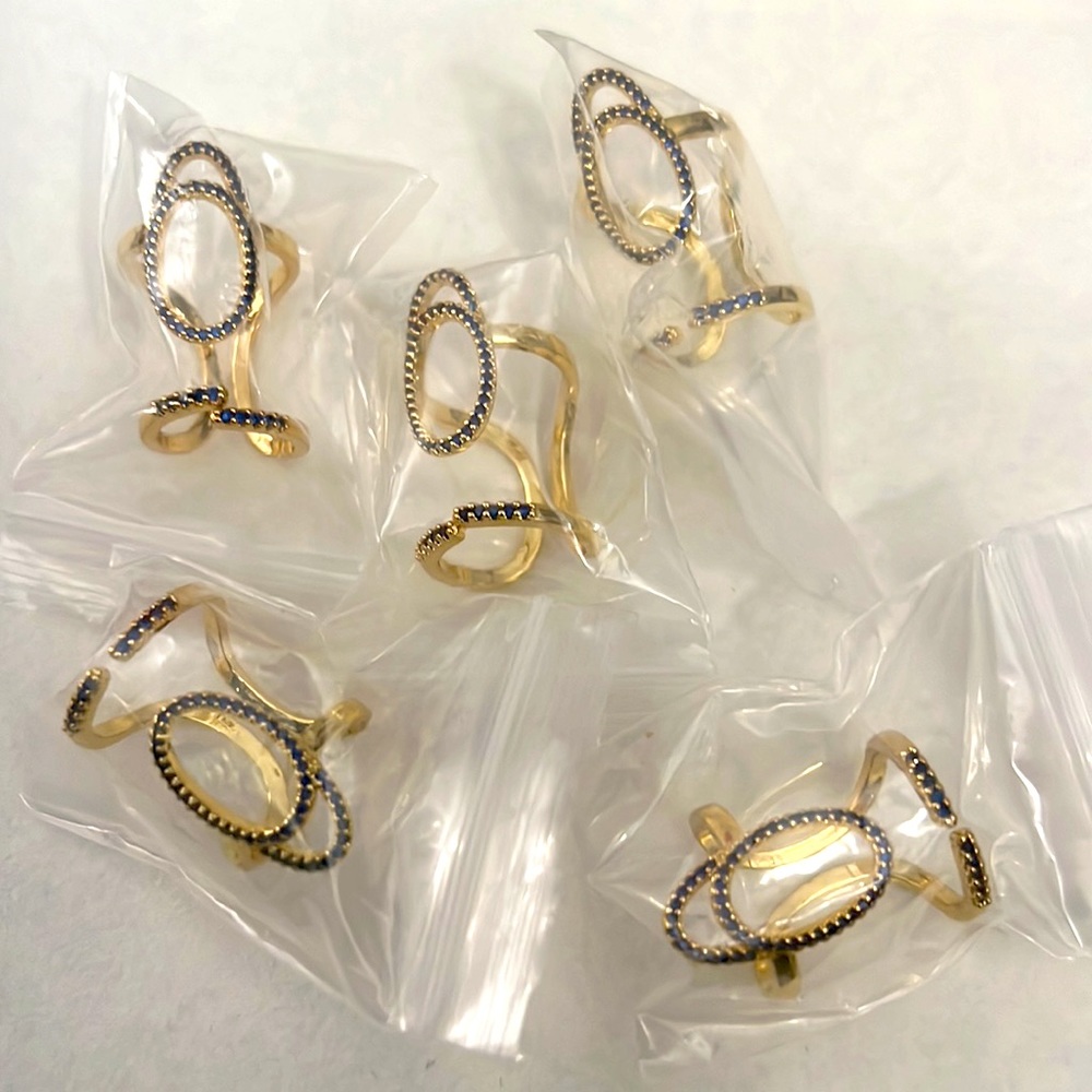 NEW Nail Rings Set of Five in Blue